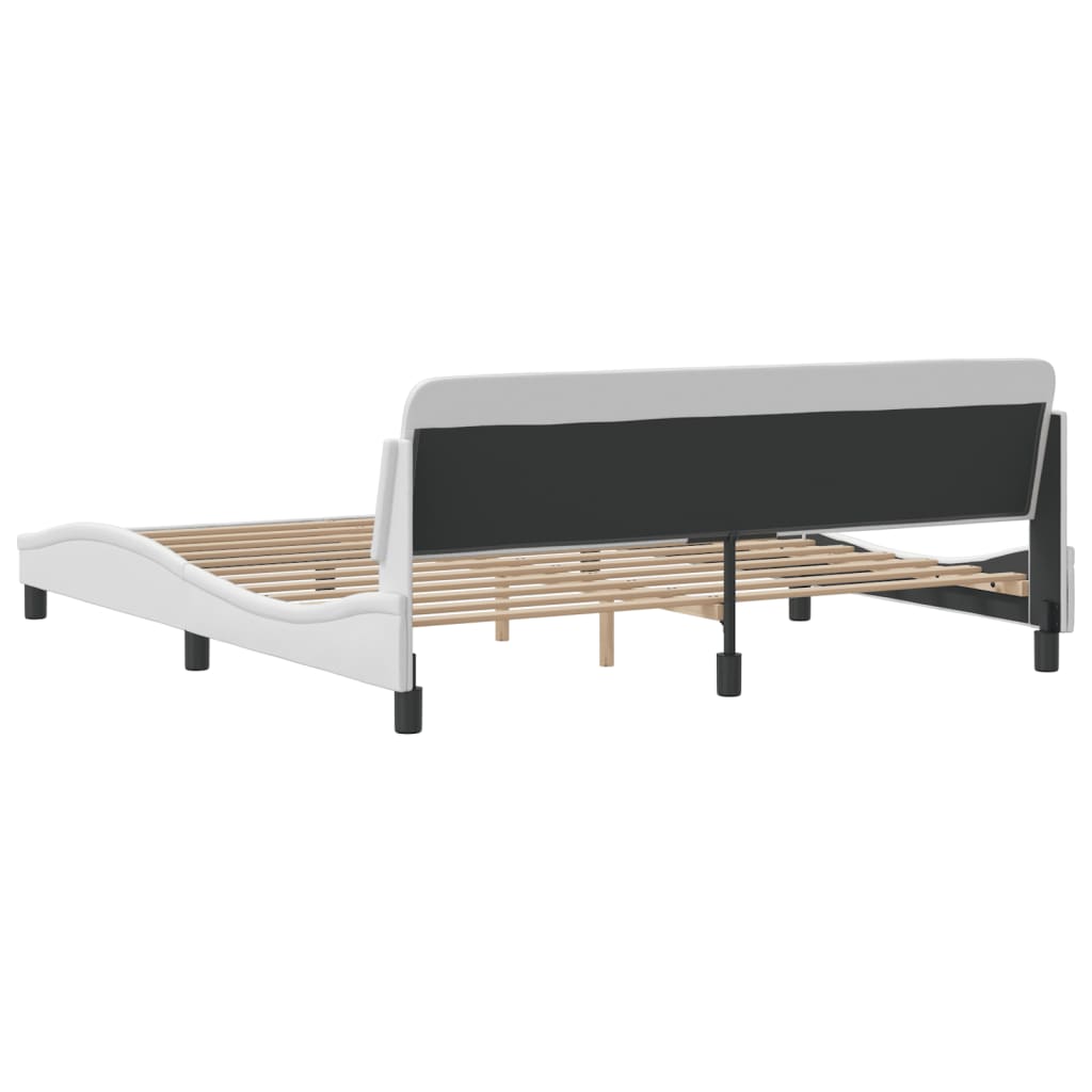 vidaXL Estructura de cama sin colchón cuero sintético blanco 180x200cm