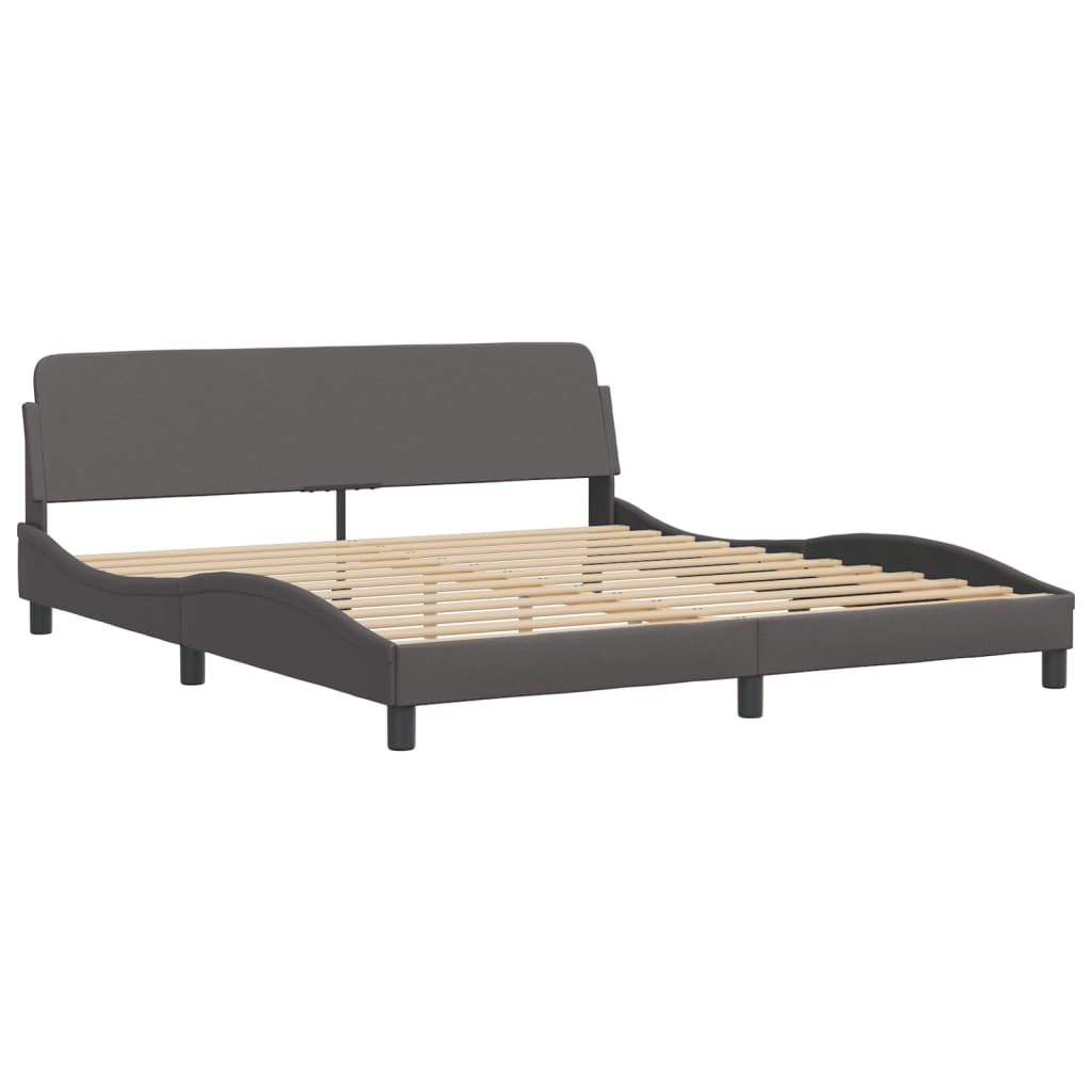 vidaXL Estructura de cama sin colchón cuero sintético gris 180x200 cm