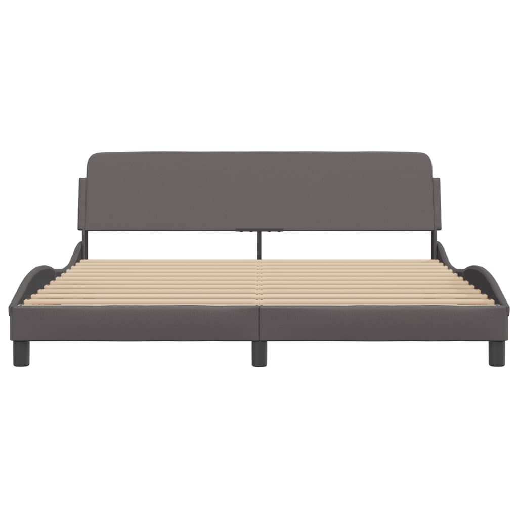 vidaXL Estructura de cama sin colchón cuero sintético gris 180x200 cm