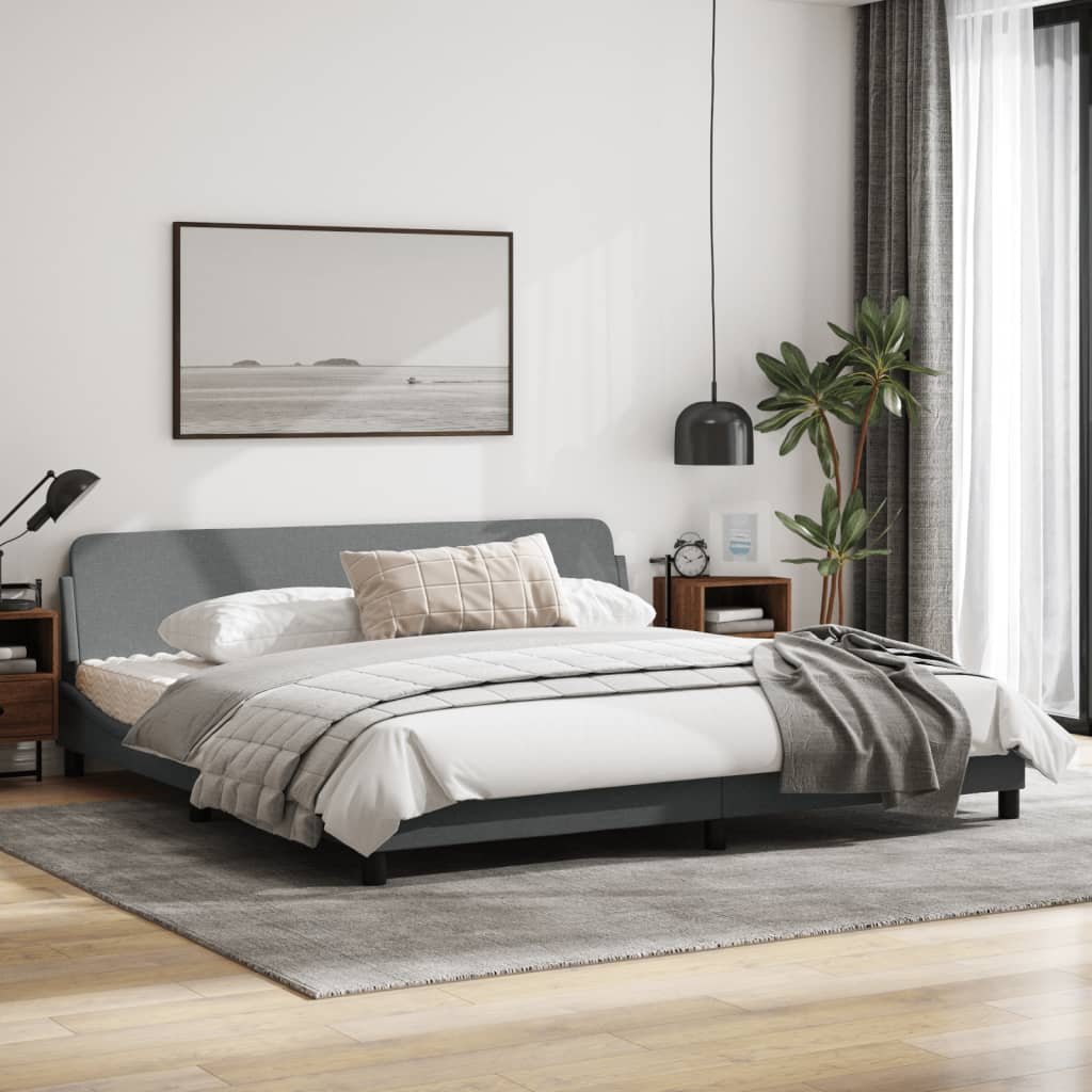 vidaXL Cama sin colchón tela gris claro 200x200 cm