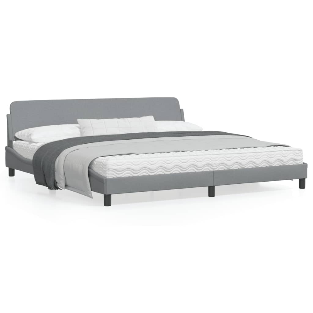 vidaXL Cama sin colchón tela gris claro 200x200 cm