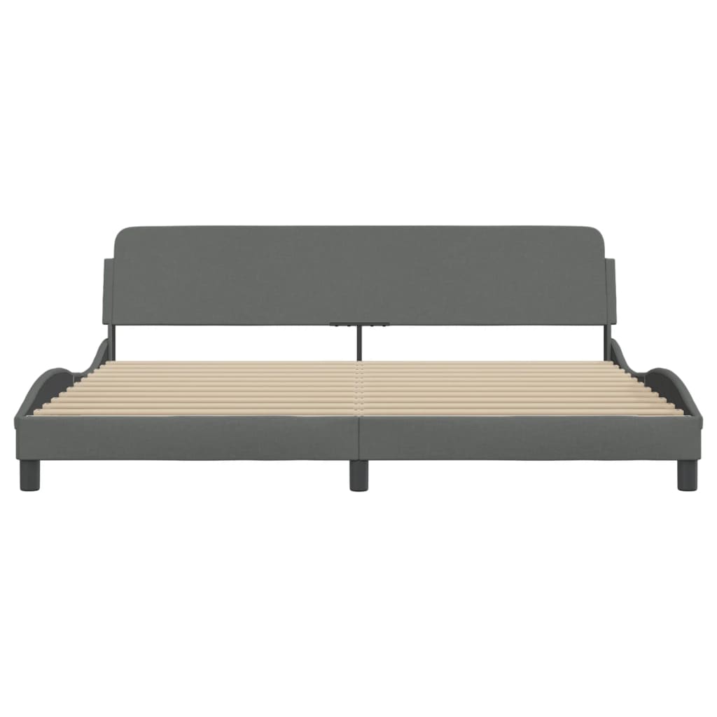 vidaXL Cama sin colchón tela gris oscuro 200x200 cm