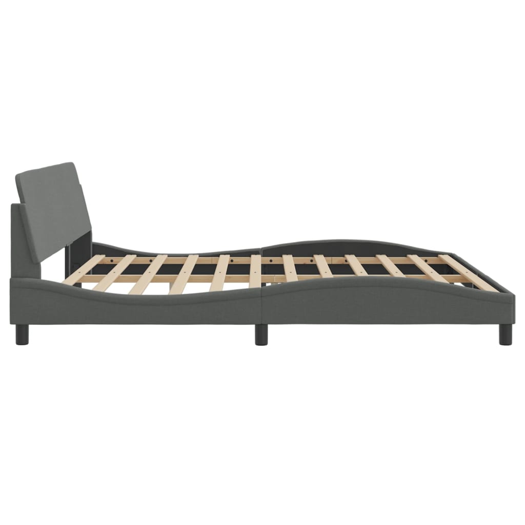 vidaXL Cama sin colchón tela gris oscuro 200x200 cm