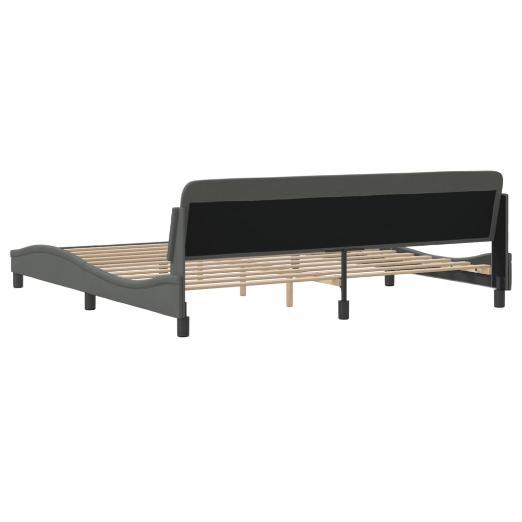 vidaXL Cama sin colchón tela gris oscuro 200x200 cm