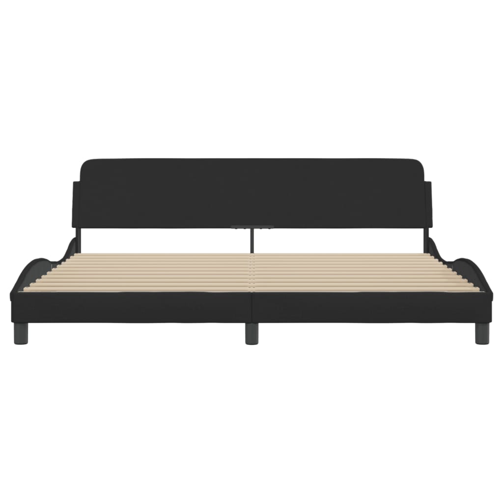 vidaXL Estructura de cama con cabecero de tela negro 200x200 cm