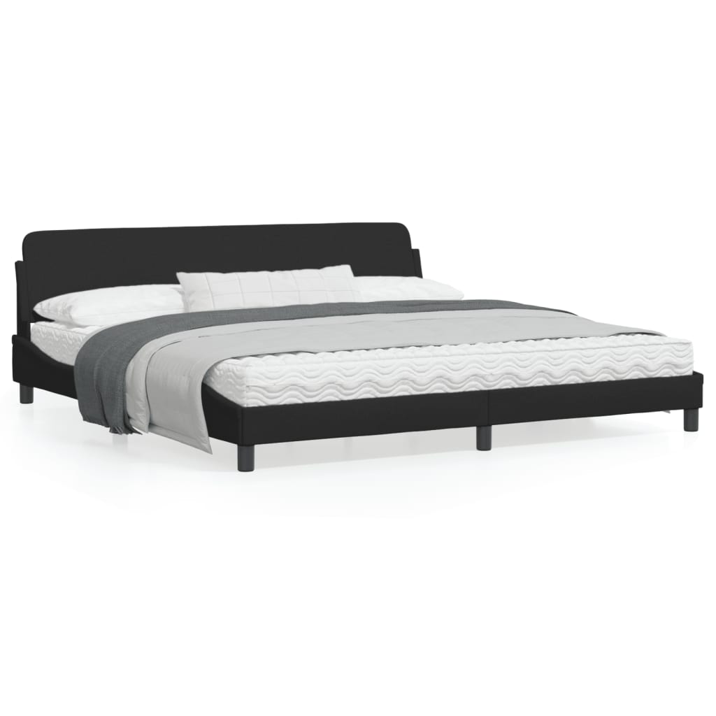 vidaXL Estructura de cama con cabecero de tela negro 200x200 cm