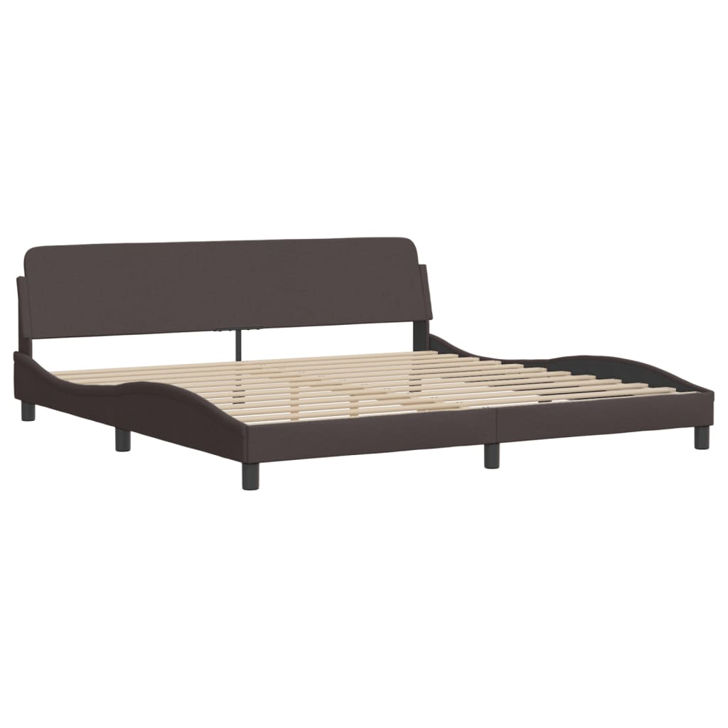 vidaXL Cama sin colchón tela marrón oscuro 200x200 cm