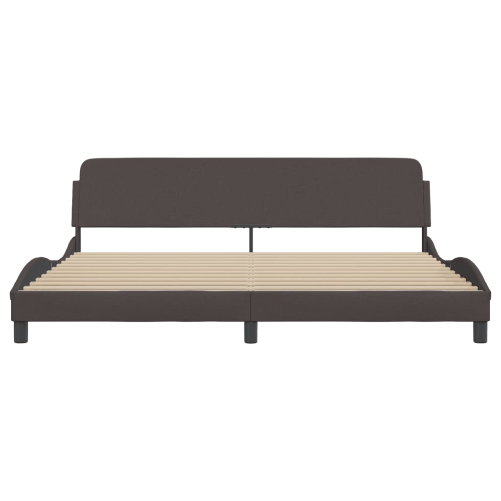 vidaXL Cama sin colchón tela marrón oscuro 200x200 cm