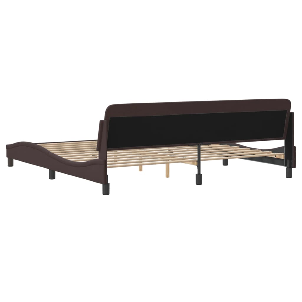 vidaXL Cama sin colchón tela marrón oscuro 200x200 cm