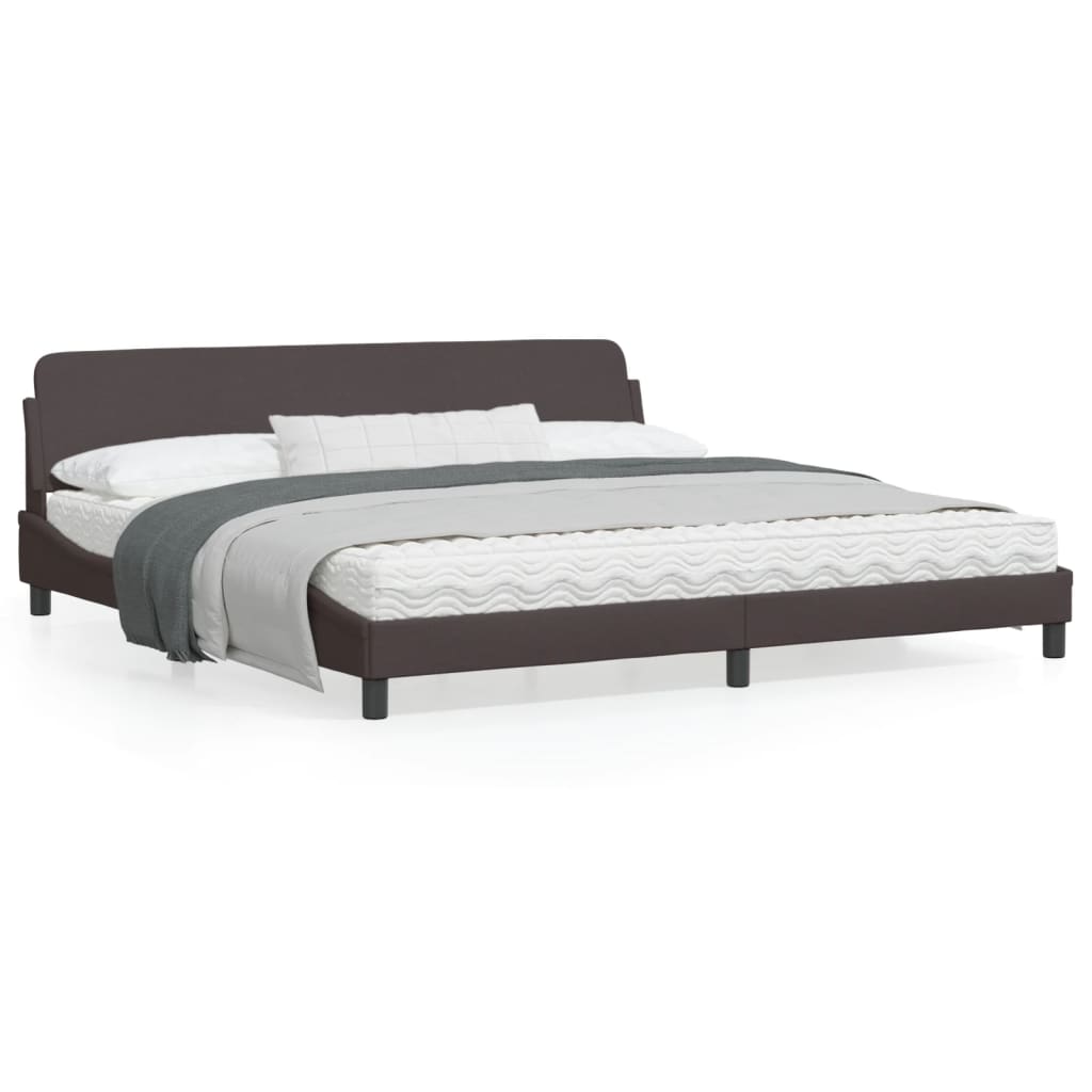 vidaXL Cama sin colchón tela marrón oscuro 200x200 cm