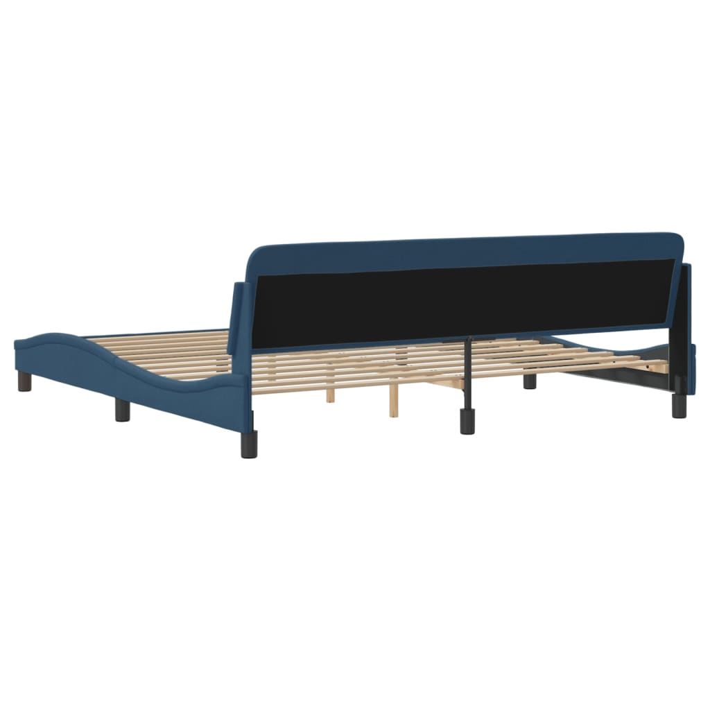 vidaXL Cama sin colchón tela azul 200x200 cm