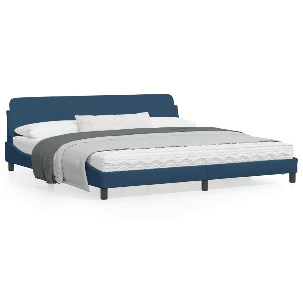 vidaXL Cama sin colchón tela azul 200x200 cm