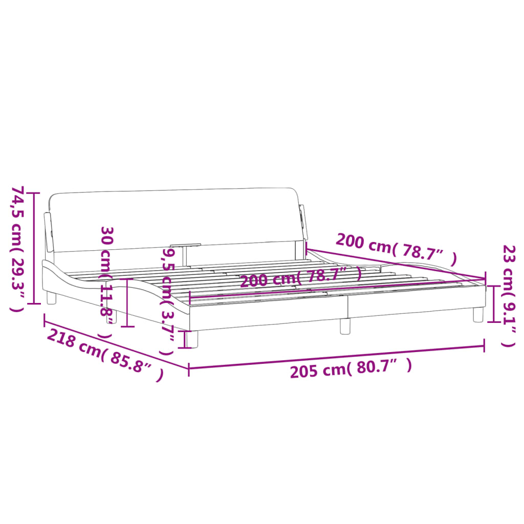 vidaXL Estructura cama sin colchón terciopelo negro 200x200 cm