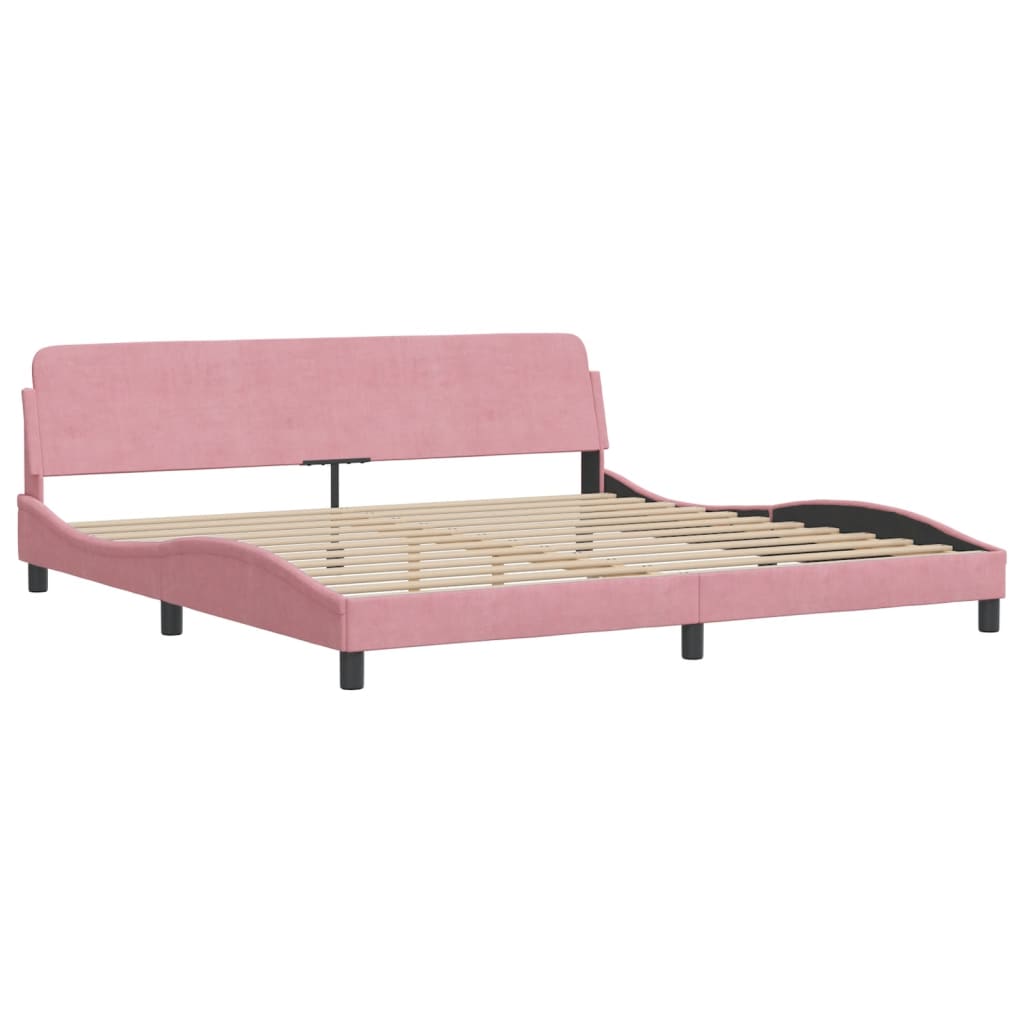 vidaXL Estructura cama sin colchón terciopelo rosa 200x200 cm