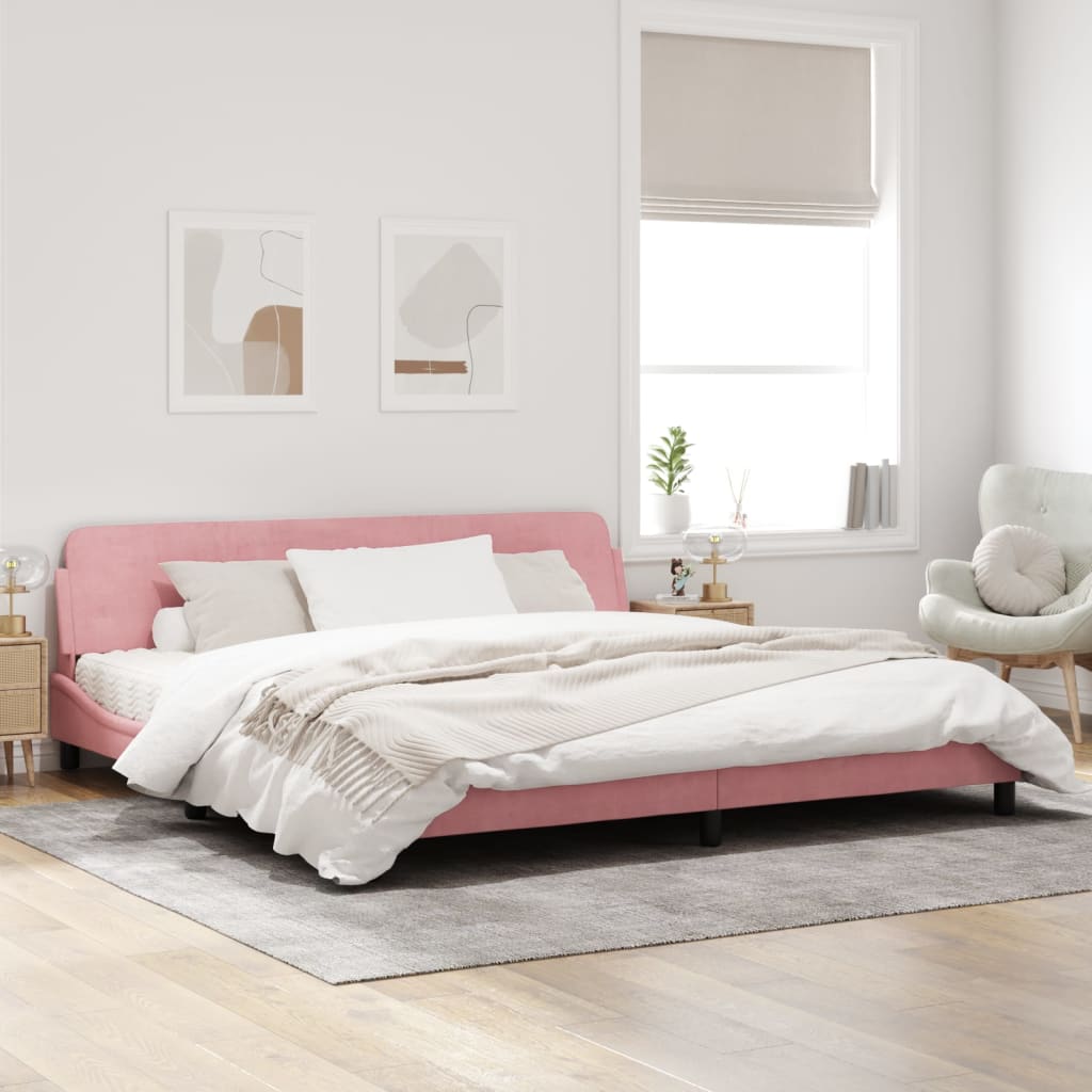 vidaXL Estructura cama sin colchón terciopelo rosa 200x200 cm