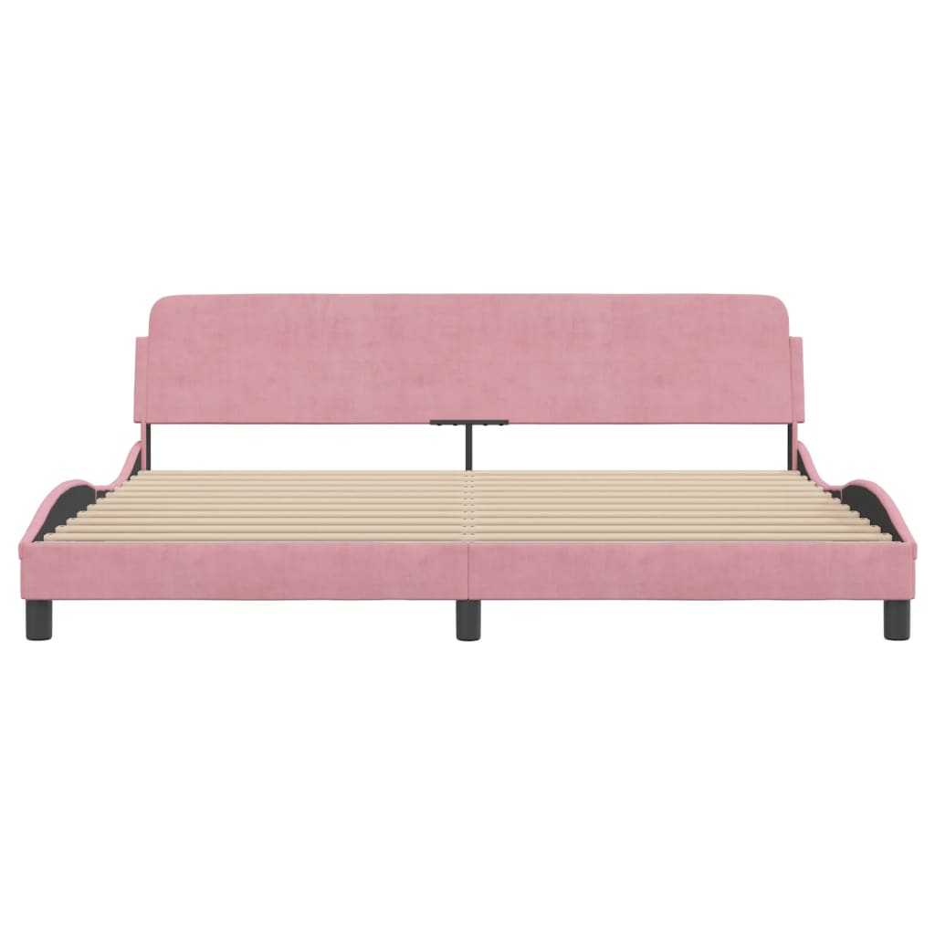 vidaXL Estructura cama sin colchón terciopelo rosa 200x200 cm