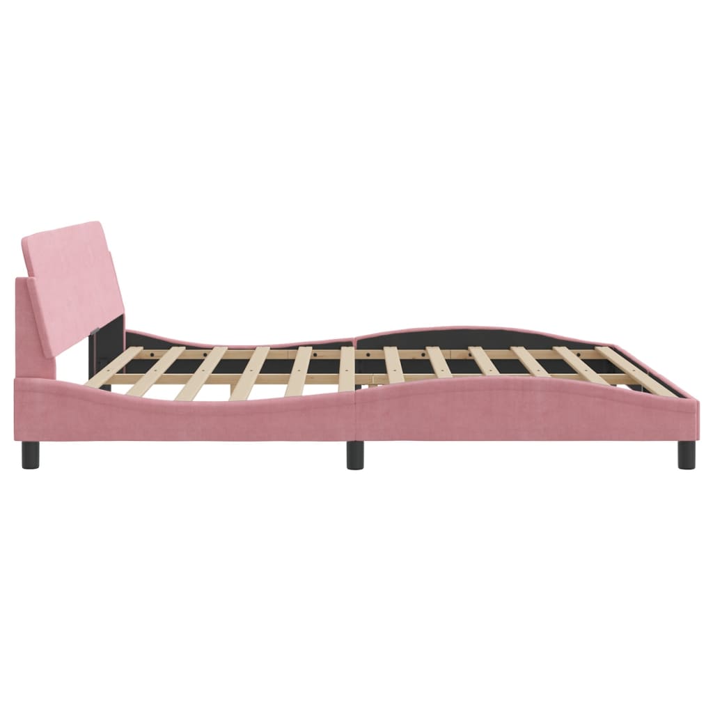 vidaXL Estructura cama sin colchón terciopelo rosa 200x200 cm