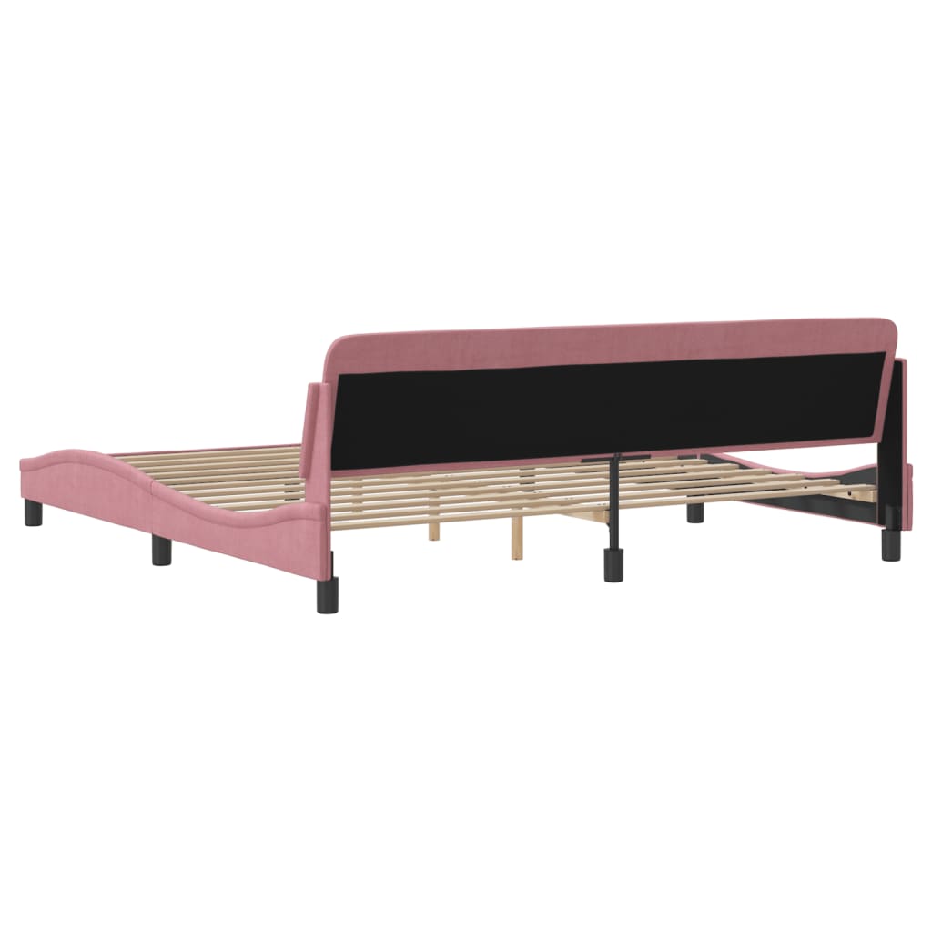 vidaXL Estructura cama sin colchón terciopelo rosa 200x200 cm