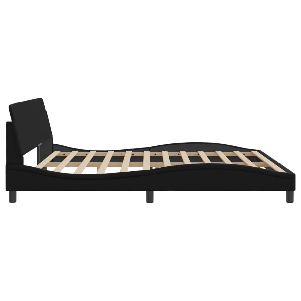 vidaXL Estructura de cama sin colchón cuero sintético negro 200x200 cm