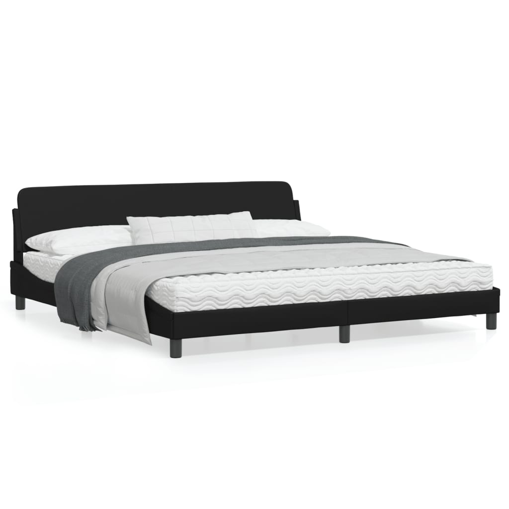 vidaXL Estructura de cama sin colchón cuero sintético negro 200x200 cm