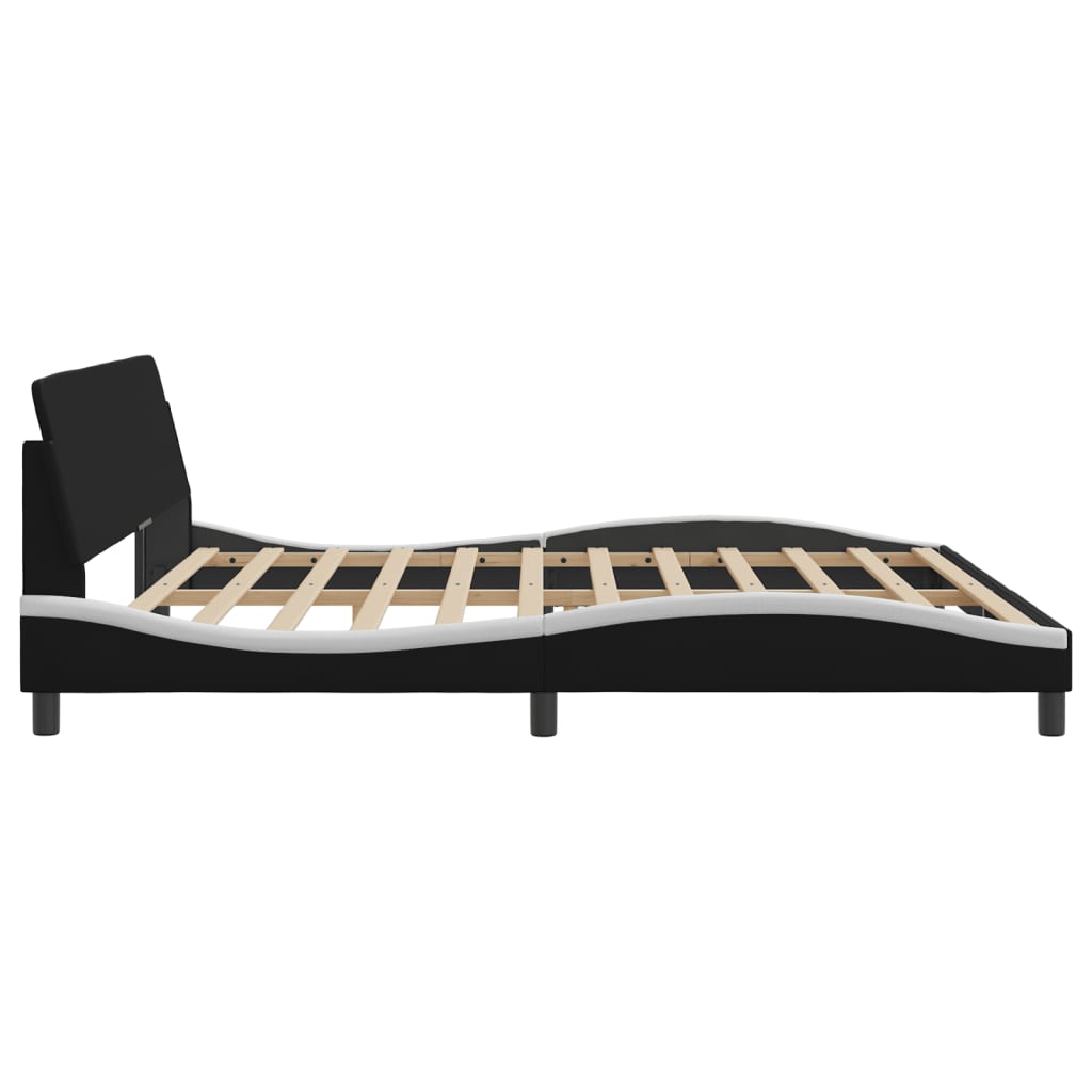 vidaXL Cama sin colchón cuero sintético negro blanco 200x200 cm