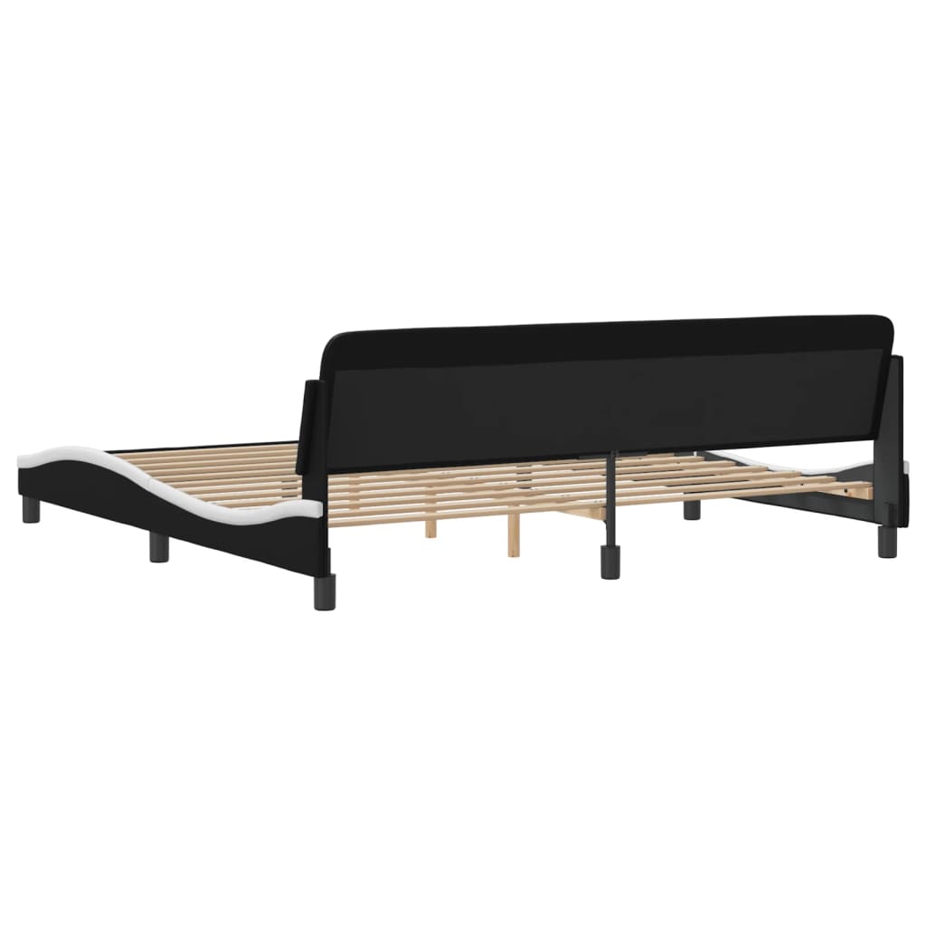 vidaXL Cama sin colchón cuero sintético negro blanco 200x200 cm