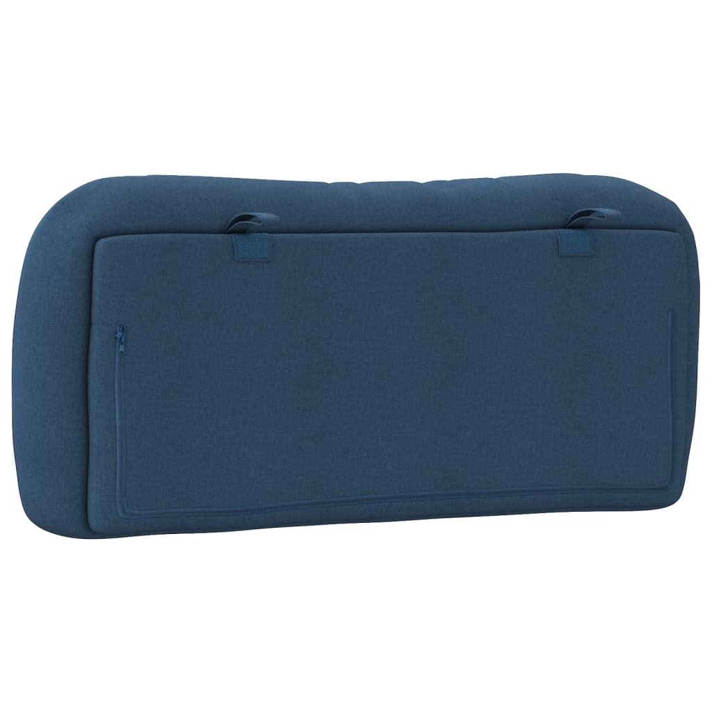 vidaXL Cabecero de cama acolchado tela azul 90 cm