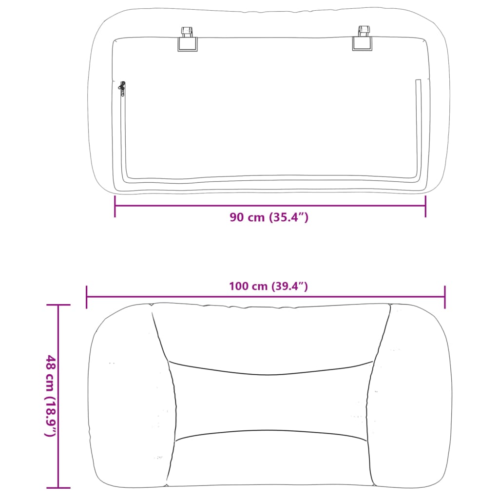 vidaXL Cabecero de cama acolchado tela azul 90 cm