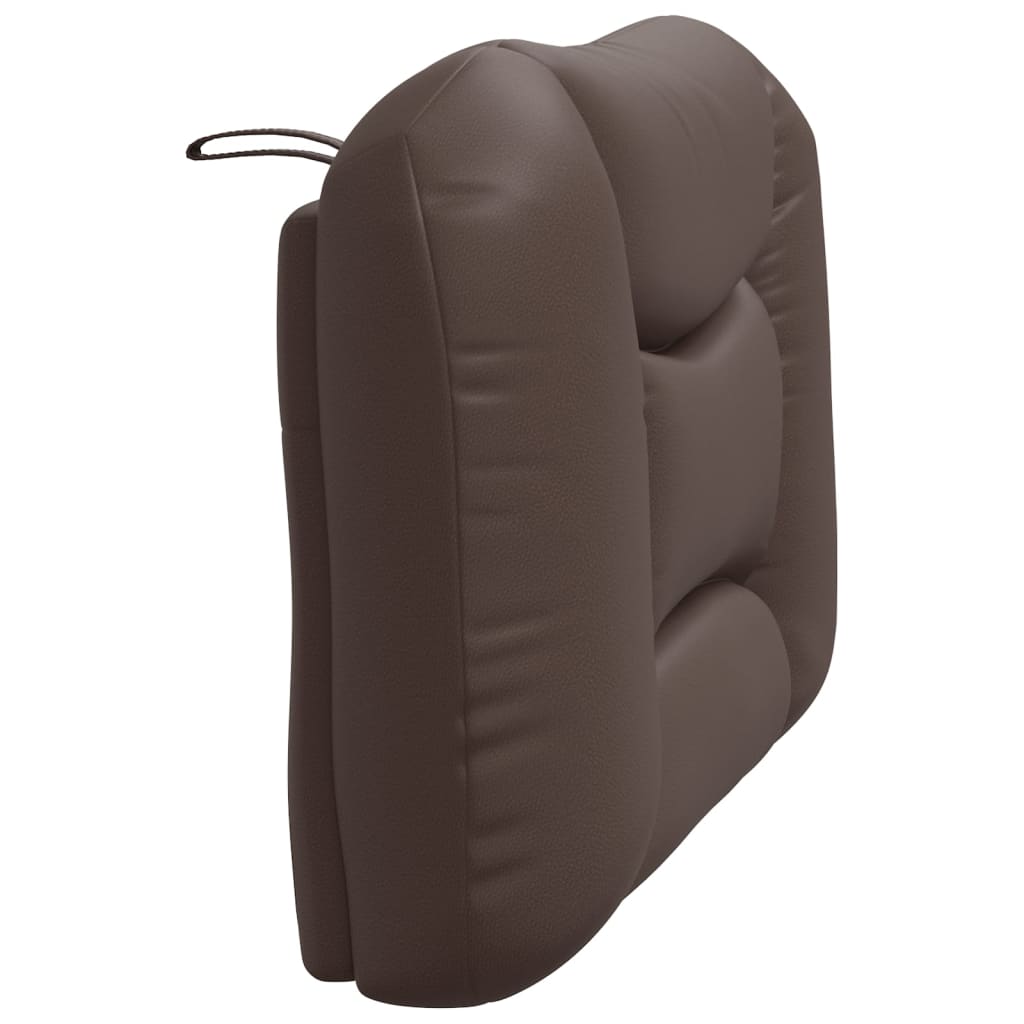 vidaXL Cabecero de cama acolchado cuero sintético marrón 90 cm