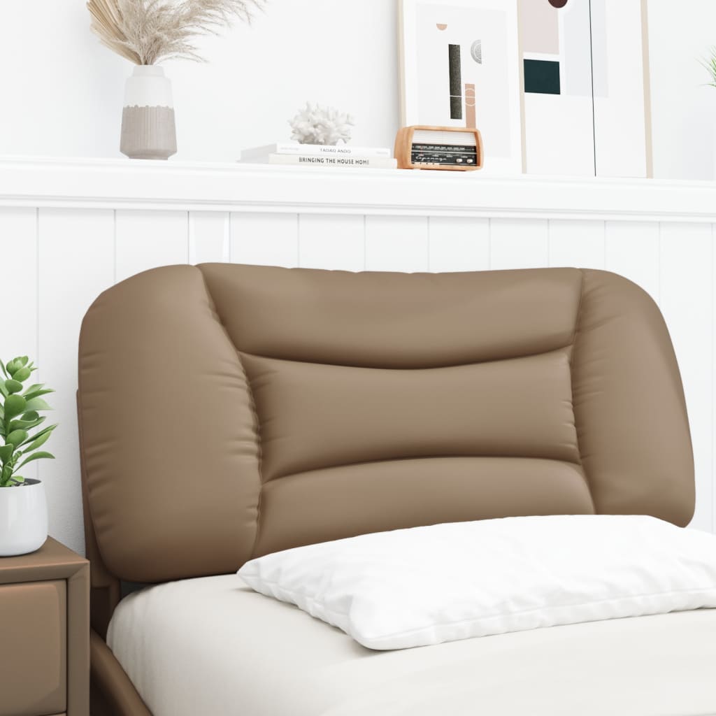 vidaXL Cabecero de cama acolchado cuero sintético capuchino 90 cm