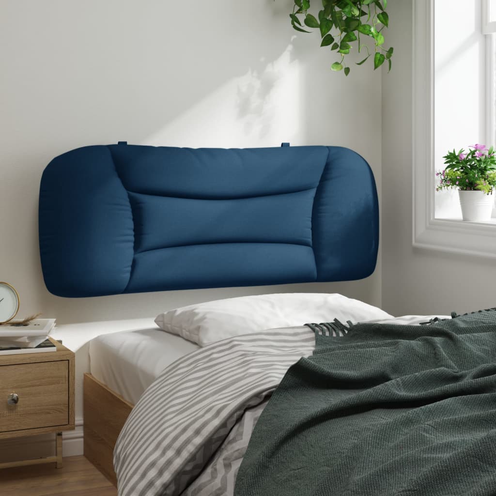 vidaXL Cabecero de cama acolchado tela azul 100 cm