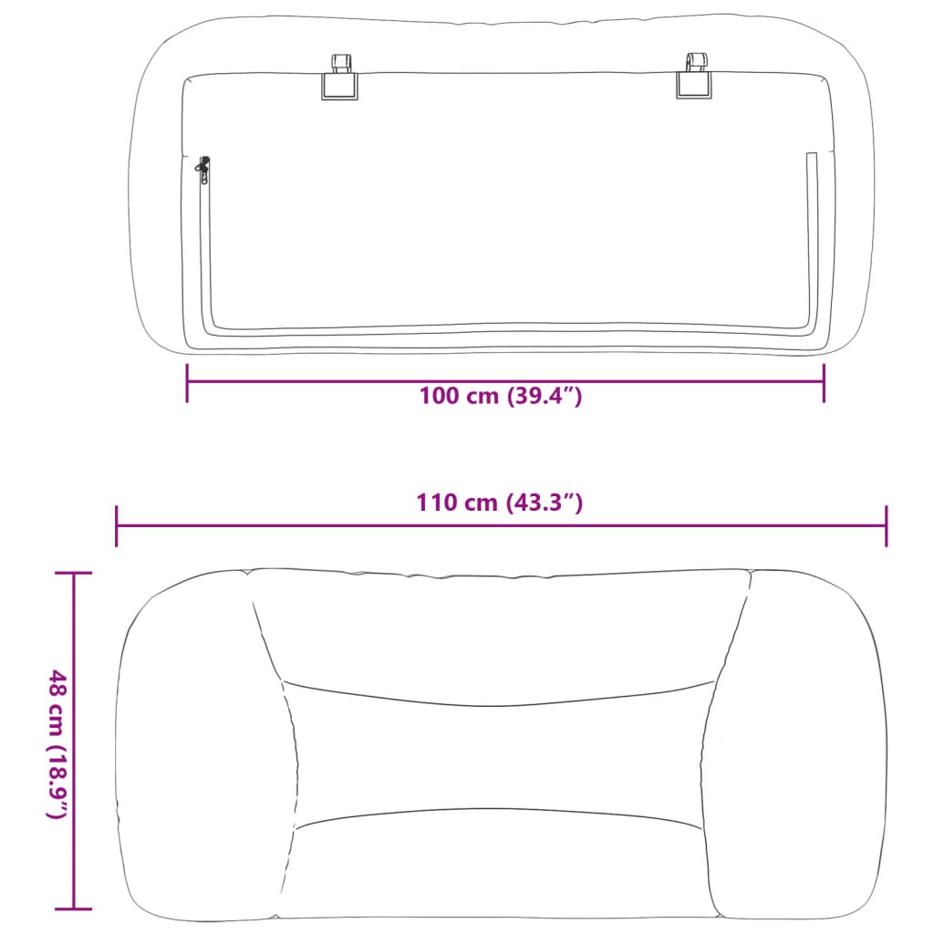 vidaXL Cabecero de cama acolchado tela azul 100 cm