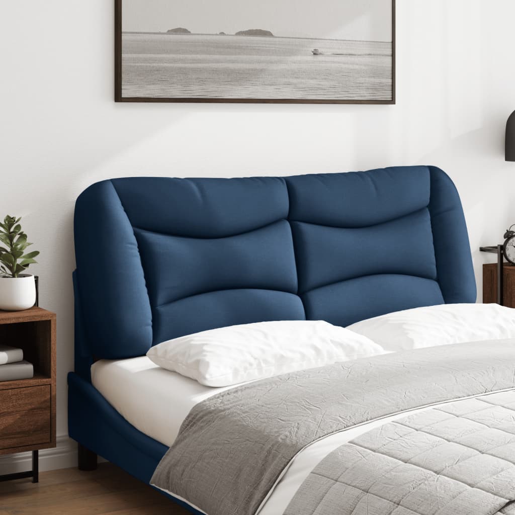 vidaXL Cabecero de cama acolchado tela azul 120 cm