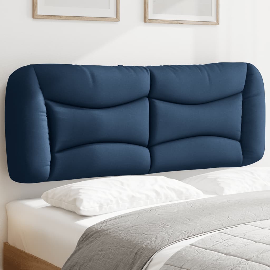 vidaXL Cabecero de cama acolchado tela azul 120 cm