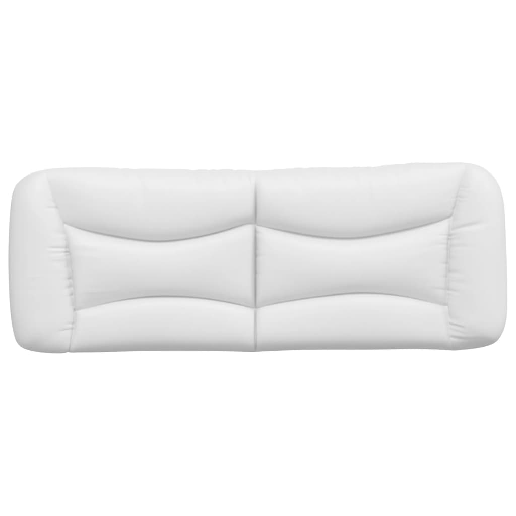 vidaXL Cabecero de cama acolchado cuero sintético blanco 120 cm