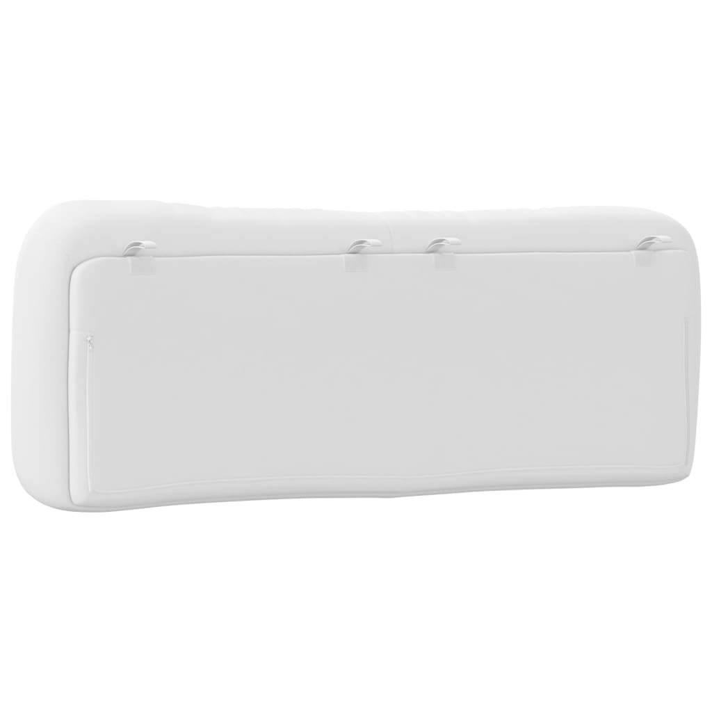 vidaXL Cabecero de cama acolchado cuero sintético blanco 120 cm