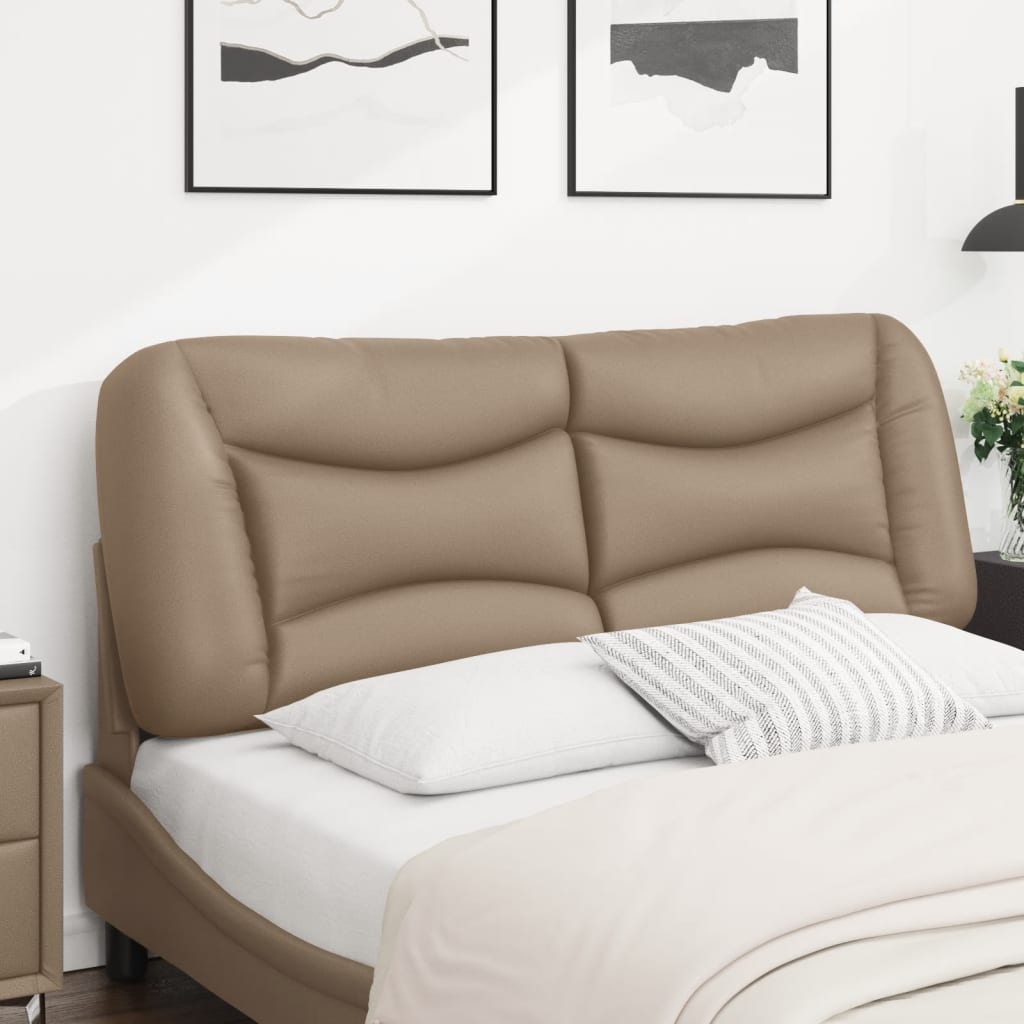 vidaXL Cabecero de cama acolchado cuero sintético capuchino 120 cm