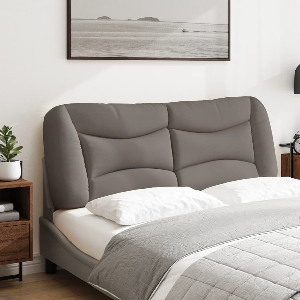 vidaXL Cabecero de cama acolchado tela gris taupé 140 cm