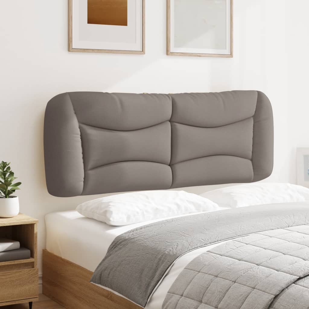 vidaXL Cabecero de cama acolchado tela gris taupé 140 cm