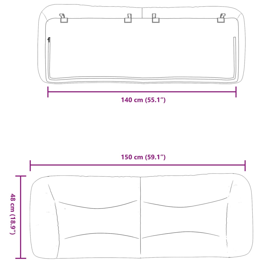 vidaXL Cabecero de cama acolchado tela gris taupé 140 cm