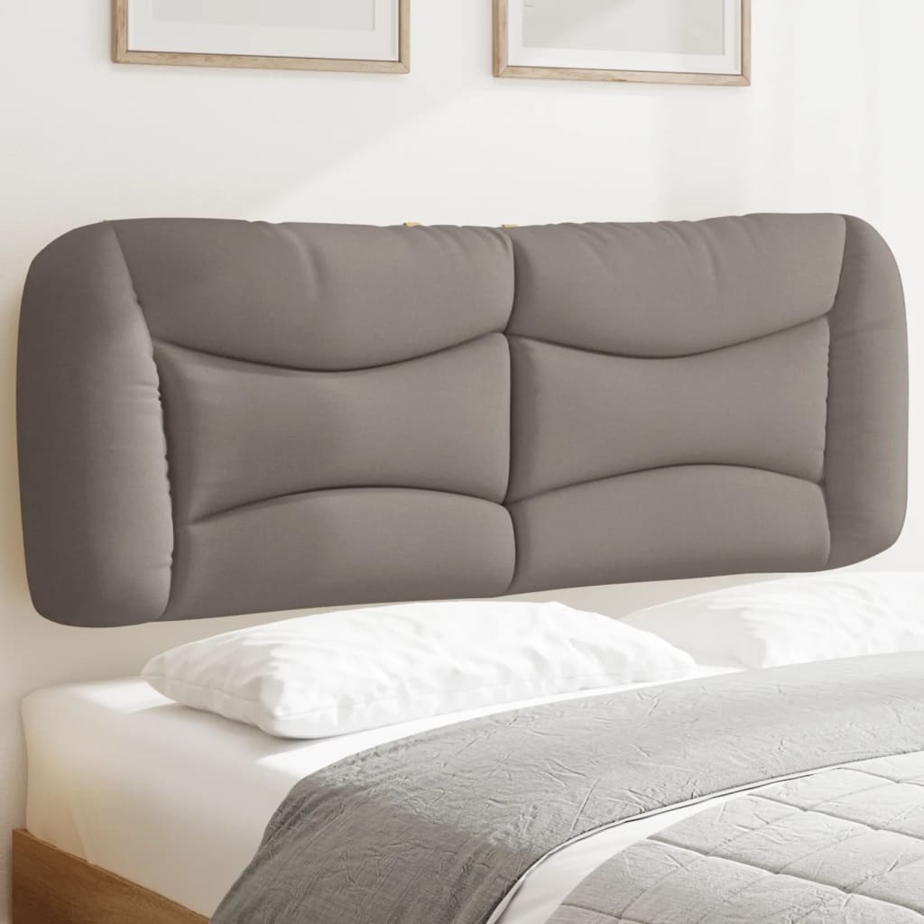 vidaXL Cabecero de cama acolchado tela gris taupé 140 cm