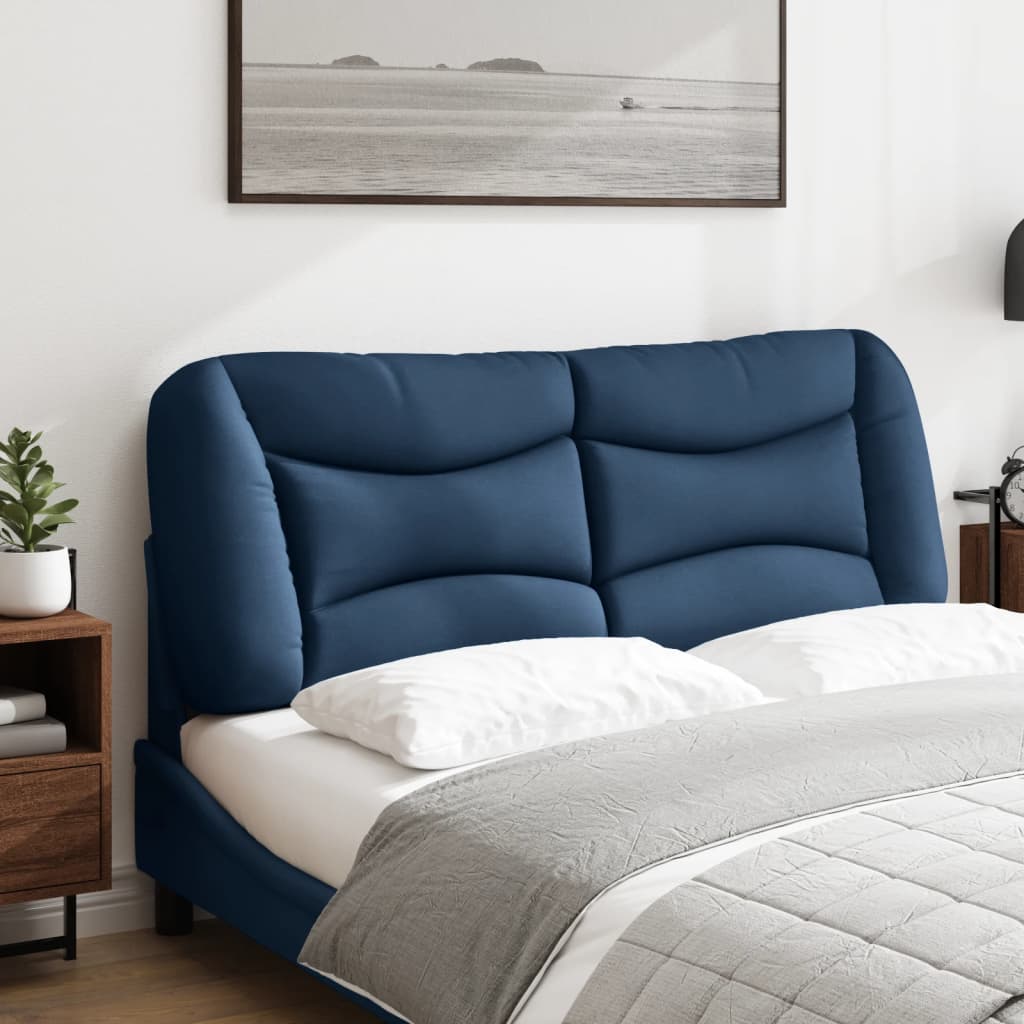 vidaXL Cabecero de cama acolchado tela azul 140 cm