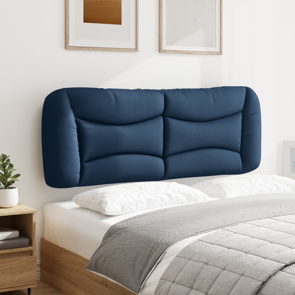 vidaXL Cabecero de cama acolchado tela azul 140 cm