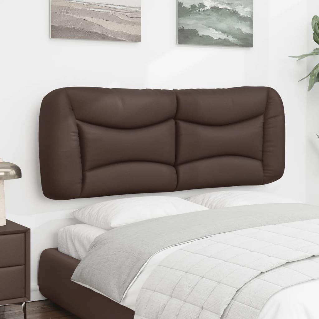 vidaXL Cabecero de cama acolchado cuero sintético marrón 140 cm