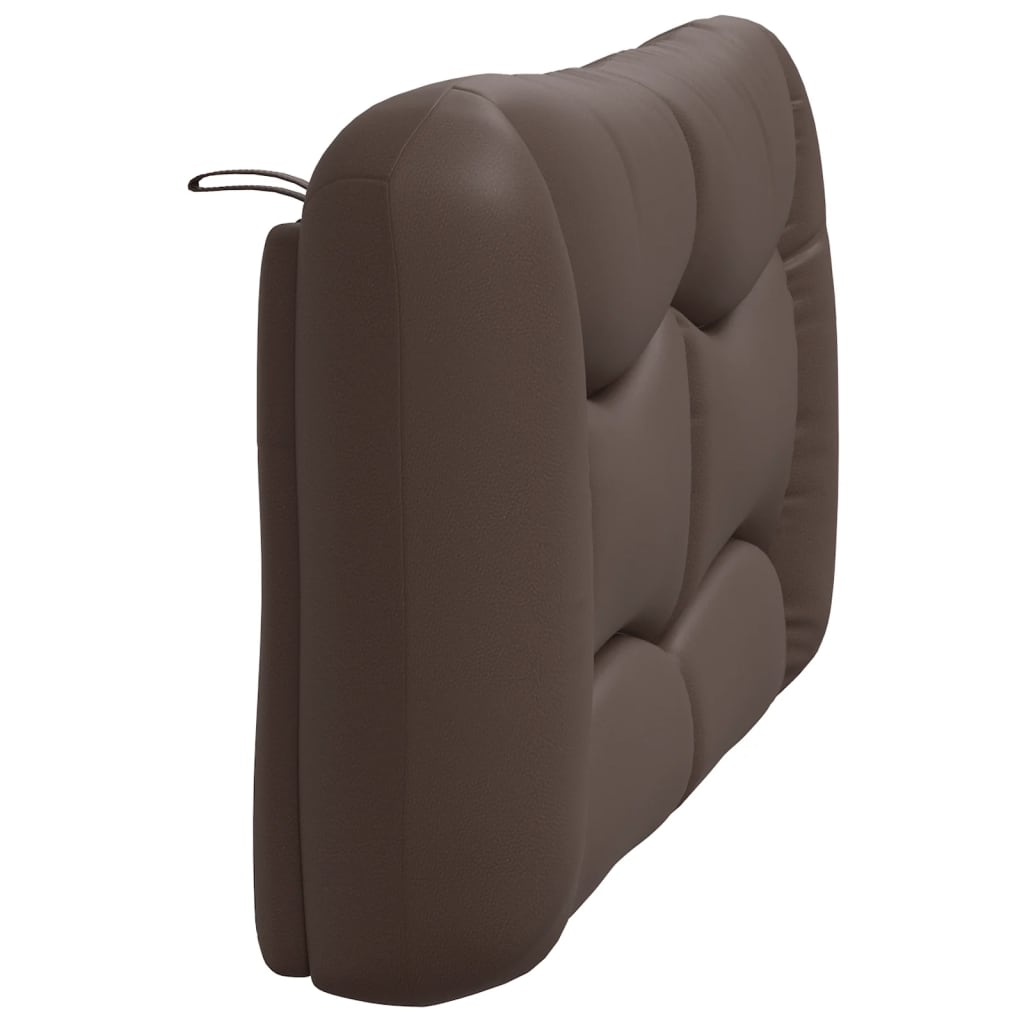 vidaXL Cabecero de cama acolchado cuero sintético marrón 140 cm