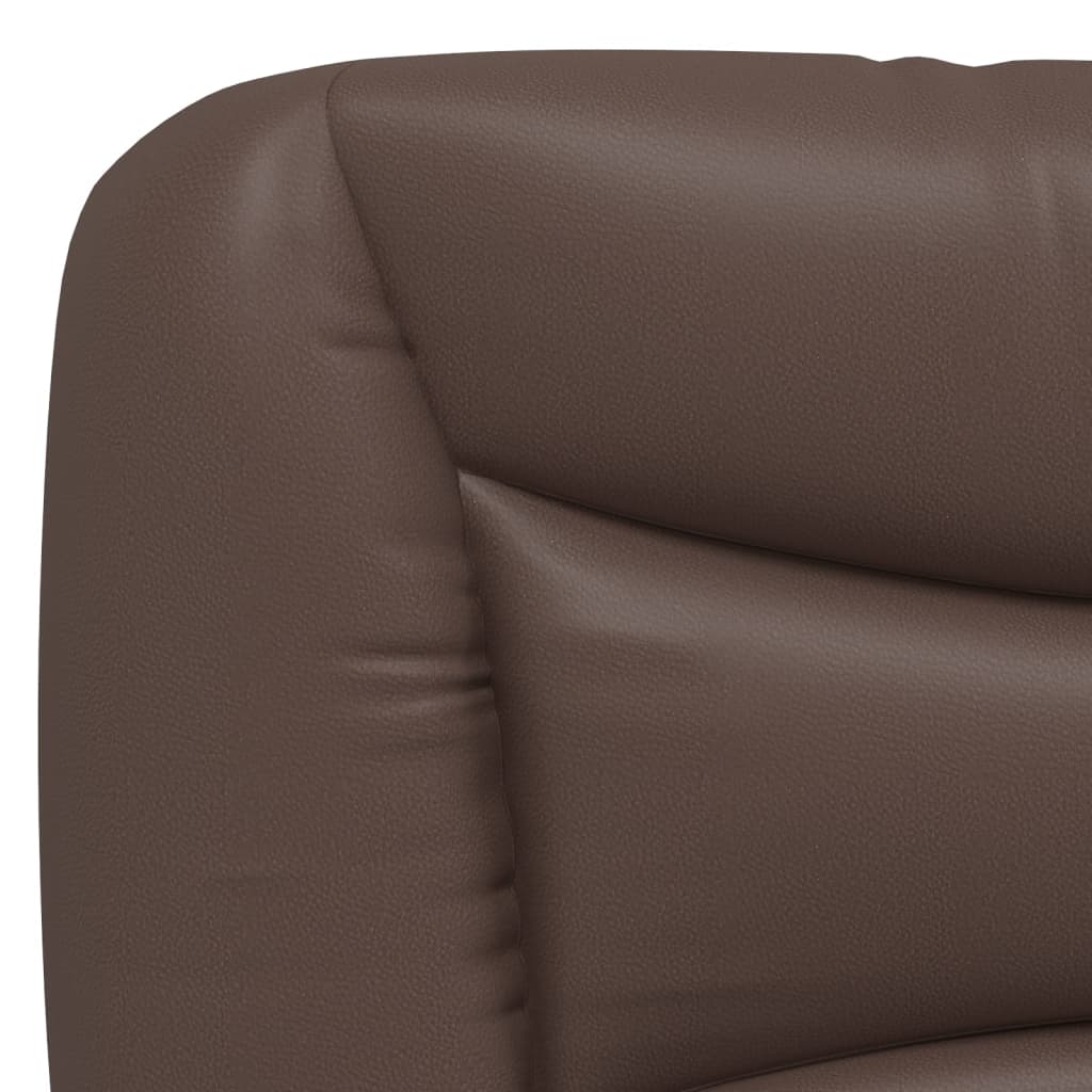 vidaXL Cabecero de cama acolchado cuero sintético marrón 140 cm