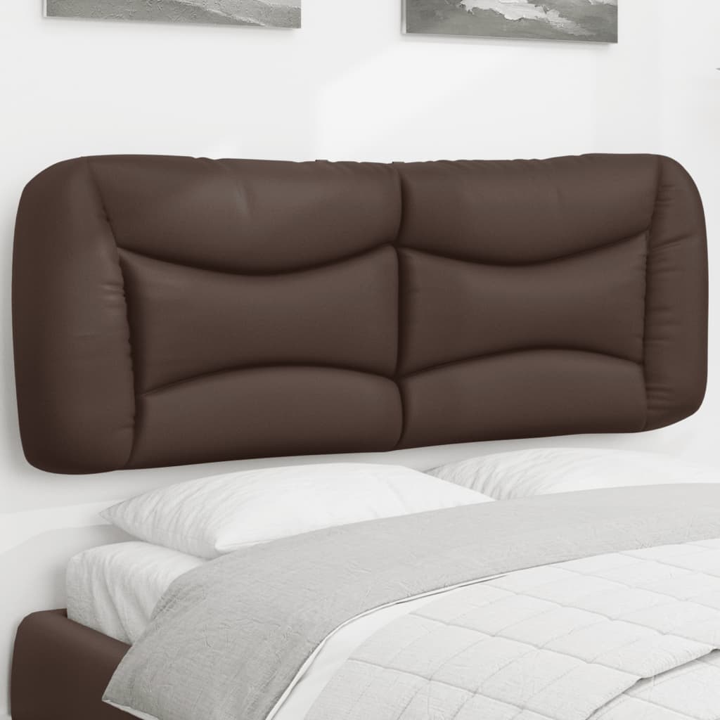 vidaXL Cabecero de cama acolchado cuero sintético marrón 140 cm