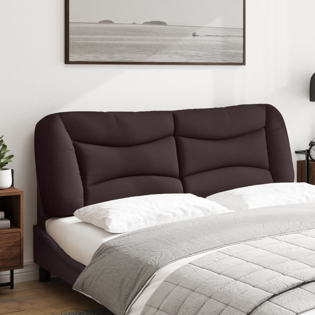 vidaXL Cabecero de cama acolchado tela marrón oscuro 160 cm