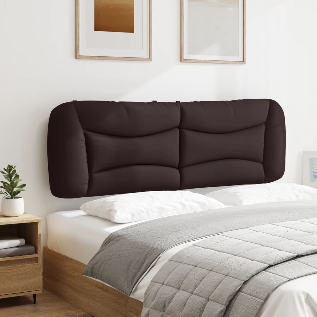 vidaXL Cabecero de cama acolchado tela marrón oscuro 160 cm