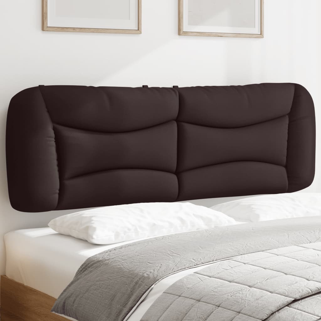 vidaXL Cabecero de cama acolchado tela marrón oscuro 160 cm